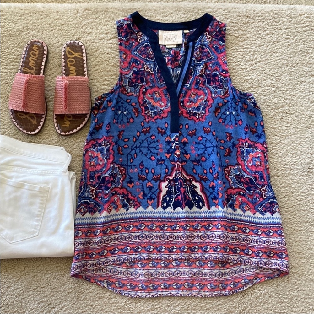 Anthropologie Silk Finn Tank by Vanessa Virginia - Picture 2 of 7